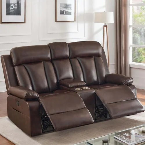 Miniatura 8 de Sofá biplaza reclinable eléctrico con consola, sofá reclinable eléctrico con calor y masaje, sofá biplaza reclinable de pared con puertos dobles