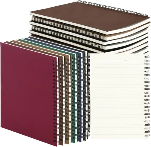 Miniatura 8 de MIVIDE Paquete de 24 cuadernos en espiral A5 a granel con cubierta de kraft, 21 x 15 cm 120 páginas, cuaderno en espiral con tapa dura y papel Papel