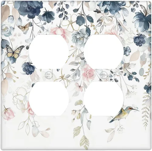 Miniatura 126 de Decorative Outlet Covers Blue Background White Cat Daisy Floral 2-Gang 1-Gang Wall Plate Single Toggle/Rocker Farmhouse Style Light Switch Covers