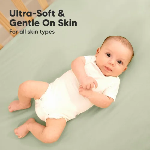 Miniatura 5 de Paquete de 2 sábanas impermeables para cuna de bebé para niños y niñas - 52x28 sábanas para cama de niño pequeño de viscosa derivada de bambú