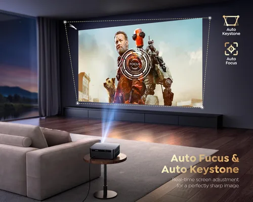 Miniatura 4 de Proyector inteligente con WiFi 6 y Bluetooth de [1500 ANSI/Google TV/Control de voz], compatible con 4K, Proyector de películas al aire libre