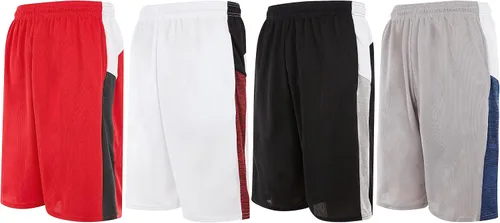 Pantalones cortos de baloncesto para hombre con bolsillos, pantalones cortos de entrenamiento de gimnasio para hombre, paquete de 4