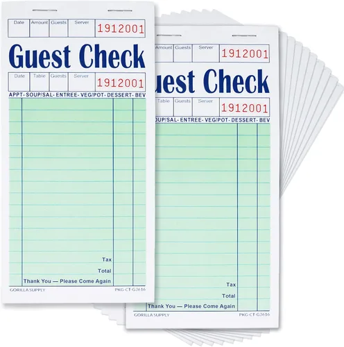 Miniatura 16 de [8000] Gorilla Supply Libro de Cheques para Huéspedes 3.4" x 5.04" Blocs de Notas de Servidor Libreta de Pedidos para Mesero y Mesera, Cheques