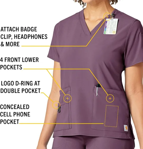 Miniatura 3 de Carhartt Camiseta médica con cuello en V para mujer