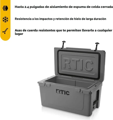 Miniatura 2 de RTIC - Hielera ultra resistente portátil de 65 cuartos de galón, tipo baúl, con aislamiento, para playa, bebidas, camping, picnic, pesca, barco