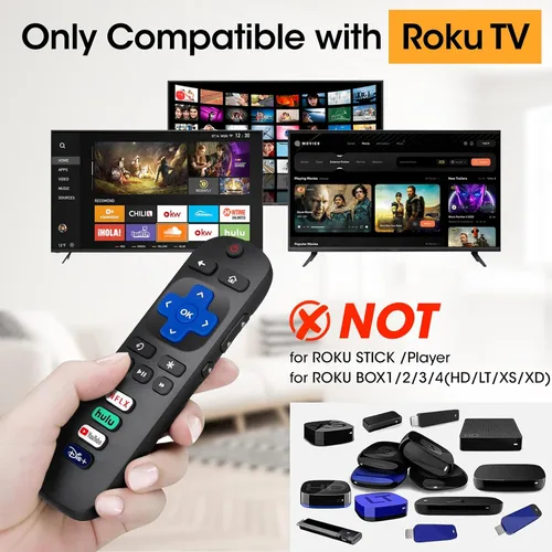 Miniatura 2 de Paquete de 3 controles remotos de repuesto solo para Roku TV, compatible con TCL Roku/Hisense Roku/Sharp/Philips/Onn Roku (no para Roku Stick y Box)