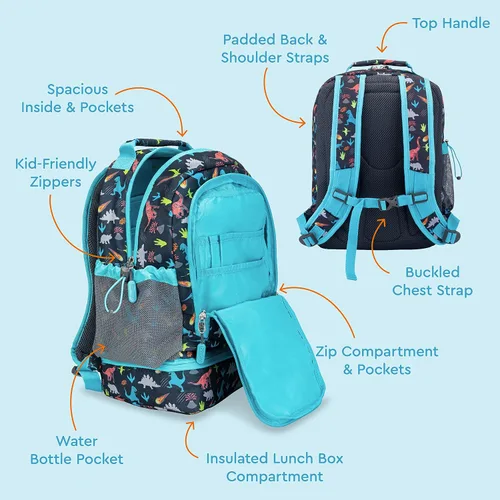 Miniatura 3 de Bentgo Kids Prints, 2 en 1, Mochila y lonchera aislada