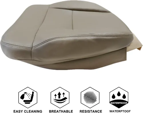 Miniatura 6 de NLQR Funda de asiento de repuesto inferior del conductor delantero beige tostado HW EW piel de microfibra compatible con Ford F-150 Lariat STX XL