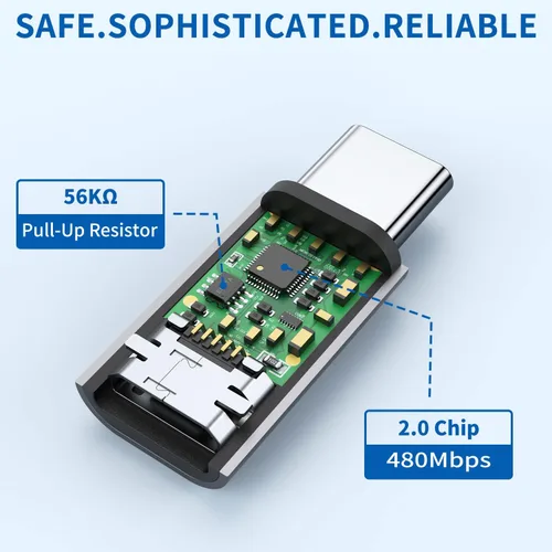 Miniatura 5 de QianLink Adaptador micro USB a USB C, paquete de 8 adaptadores USB tipo C de aluminio compatibles con Samsung Galaxy S10 S9 S8 Plus Note 9 8, LG V40