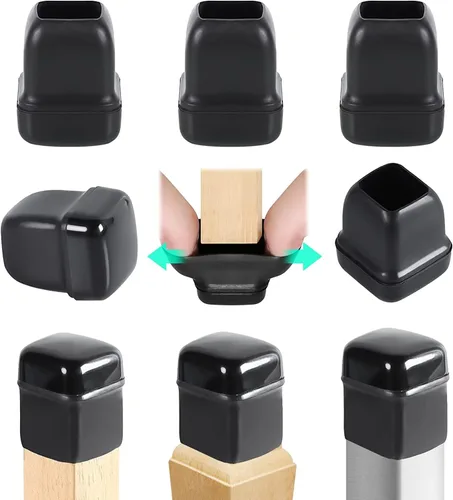 Miniatura 18 de Ezprotekt Deslizadores de patas de silla para alfombra, 8 piezas rectangulares para alfombras, almohadillas para muebles, tapas protectoras de patas