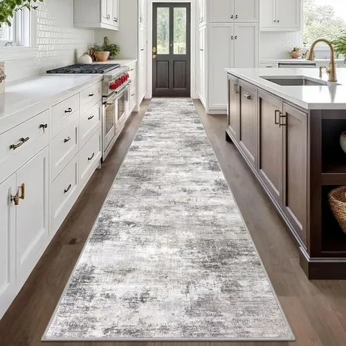 Miniatura 272 de IOHOUZE Alfombra abstracta lavable de 3 x 12 pies para pasillos, antideslizante para cocina, camino de entrada de lana sintética para interiores