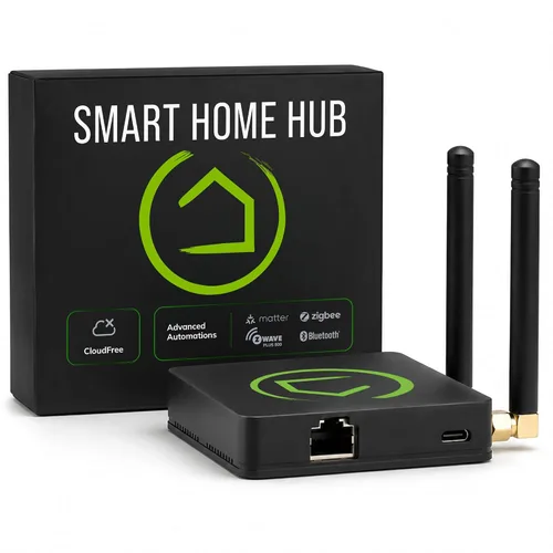 Hubitat Elevation Hub de Automatización del Hogar (Modelo C-8 Pro) Compatible con Alexa, Apple HomeKit, Google Home, Zigbee, Z-Wave, Matter, Aqara