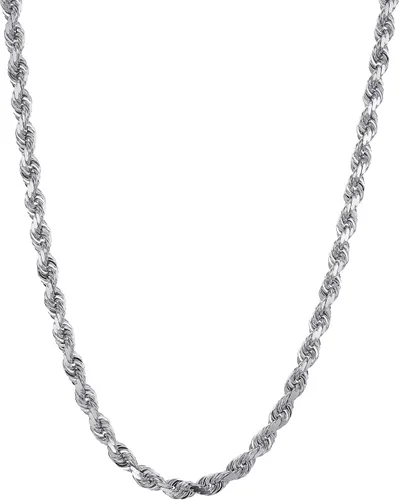 Miniatura 11 de Collar de cadena de cuerda de corte de diamante de 14 quilates con corte de diamante macizo de 0.157 in, 0.118 in, 0.098 in, 0.079 in, 0.059 in