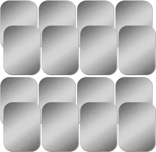 Miniatura 11 de SALEX Adhesivos metálicos para teléfono para montaje magnético. Juego de 32 placas de metal magnéticas para automóvil dentro de la funda