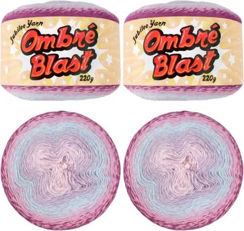 Miniatura 48 de JubileeYarn Hilo Ombré Blast - 220g/pastel Algodón Peso Bebé - Cripta de Hielo - 1 Pastel 119 Cripta de hielo