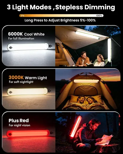 Miniatura 4 de Luces solares para campamento recargables, 4 modos de iluminación, lámpara inflable impermeable IP66 para senderismo, mochileros, supervivencia