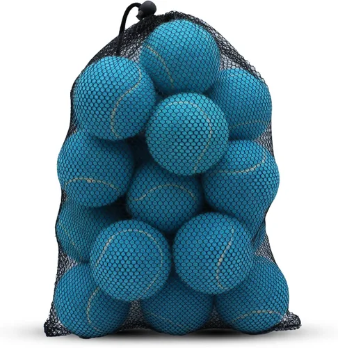 SHYUJAJIE Tennis Balls, 20 Pack Training Tennis Balls,High Elasticity Practice Tennis for Beginner, Exercise Playing Balls for Pet Dog Azul claro