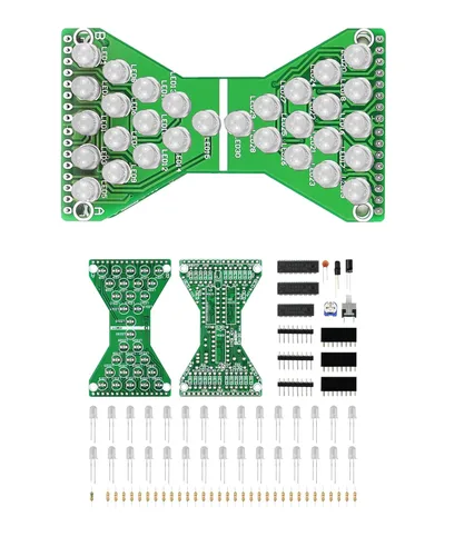 Miniatura 8 de Kit de práctica de soldadura DIY a Alice Music RGY Circular Flash LED Kit de circuito enchufable Kit de soldadura para principiantes (10MHCD2)