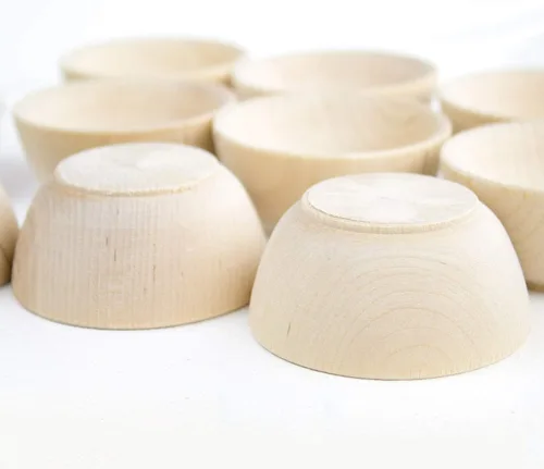 Miniatura 7 de Chica and Jo Juego de 10 cuencos pequeños de madera sin terminar – Cuencos de pellizco, tazas de condimentos, saleros (10) – Fabricado