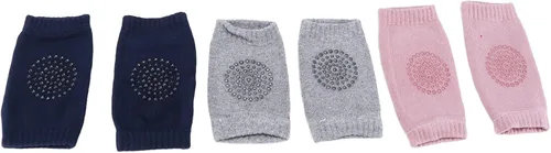 Miniatura 3 de 3 pares de protectores de rodilla para bebé que gatea la rodilla antideslizante algodón unisex bebé rodilla cómoda y transpirable para bebés