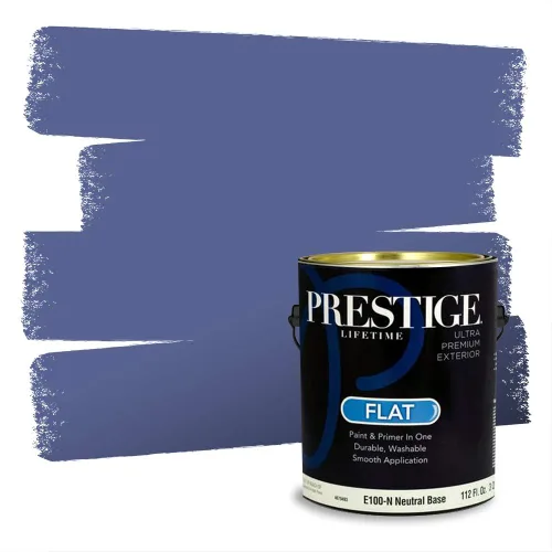 Miniatura 1381 de Pintura Exterior + imprimación PRESTIGE, todo-en-uno, 1 galón, acabado mate, color comparable al Valspar* Royal Gray* VS151-Gris real