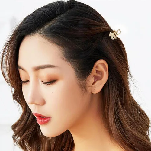 Miniatura 6 de Pinzas pequeñas para el cabello, pinzas de pelo con diamantes de imitación de ópalo, cristales de agarre para cabello grueso, fino, largo o corto