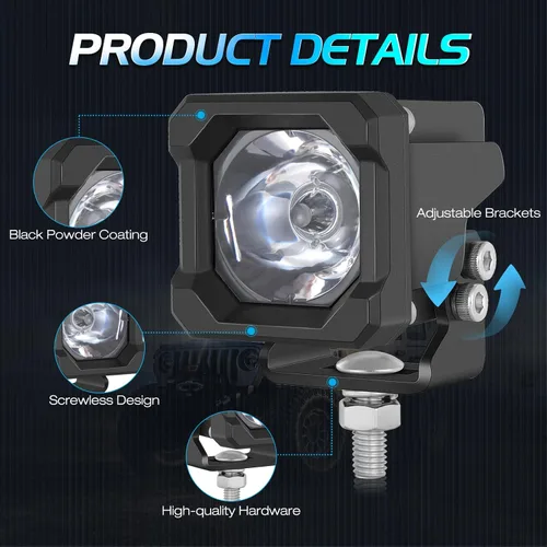 Miniatura 5 de Niwaker - Luces LED de 2 pulgadas, 2 unidades, 50 W, luminus, cubos LED, luz de trabajo, barra de luz de conducción todoterreno, luces antiniebla
