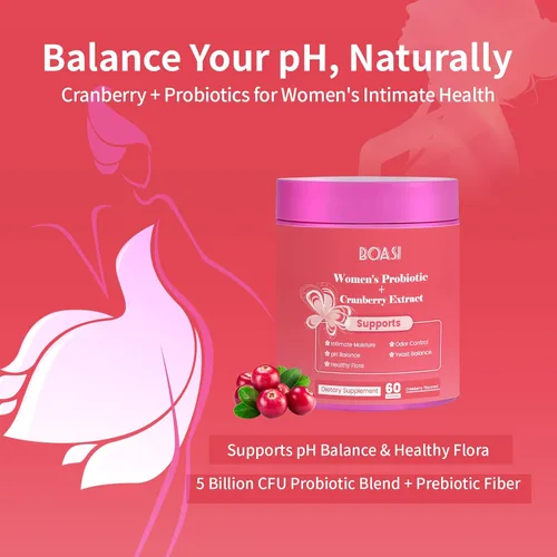 Miniatura 4 de Viginal - Probióticos para mujeres con equilibrio de pH, gomitas probióticas para mujeres, gomitas de equilibrio femenino, probióticos de arándano