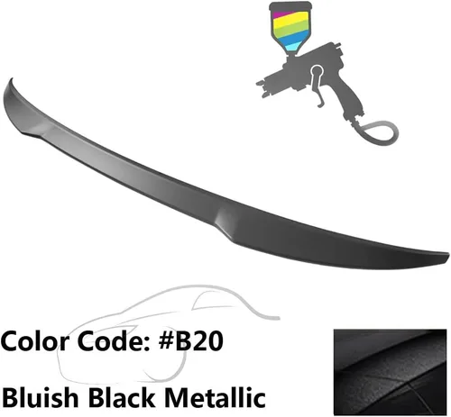 Miniatura 2 de IKON MOTORSPORTS, Alerón de maletero compatible con Nissan Altima 2019-2025, estilo M4 pintado #B20 negro azulado metálico ABS tapa trasera