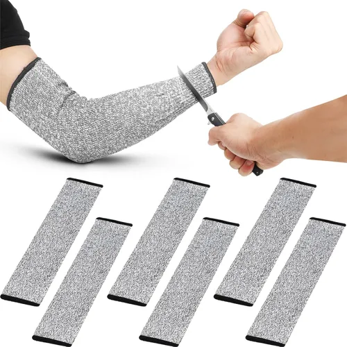 Miniatura 8 de Chuarry 3 pares de protectores de brazo resistentes a cortes para piel fina y moretones Nivel 5 mangas protectoras de brazo para hombres y mujeres