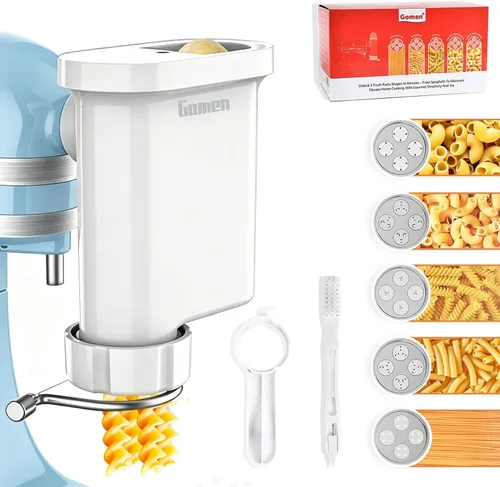 Miniatura 10 de Accesorio para hacer pasta para mezcladores de pie KitchenAid 3 en 1 de acero inoxidable Rodillo de pasta, cortador de espaguetis/fettuccine