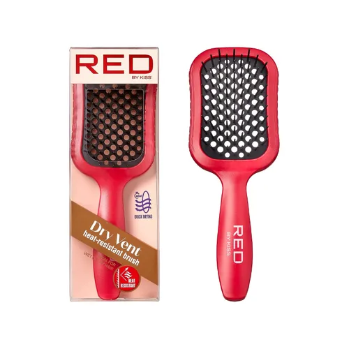 Miniatura 7 de RED by Kiss Cepillo de pelo resistente al calor, desenredante de secado rápido para cabello húmedo y seco, rizado, grueso y liso, desenredante Azul
