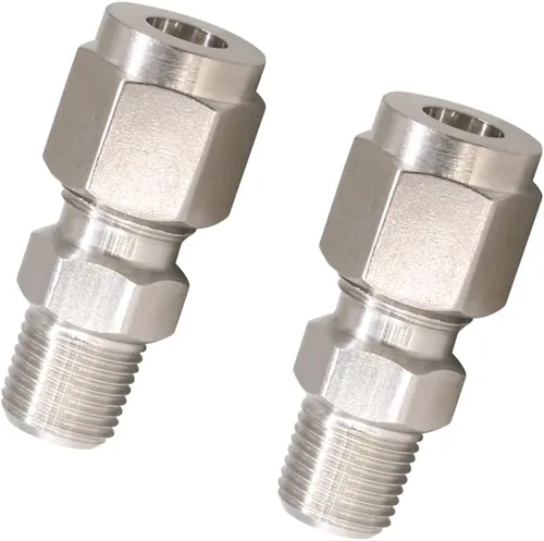 Miniatura 10 de Acoplamiento de compresión de acero inoxidable 304 para conectar tubo de 1/2 pulgada de diámetro exterior x rosca macho NPT de 1/4 pulgada