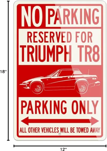 Miniatura 2 de Triumph TR8 Coupe 1978 – 1981 reservados Parking Only Sign de aluminio, L, Rojo