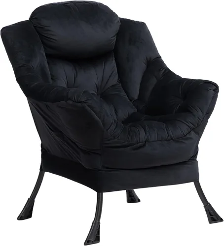 Miniatura 9 de HollyHOME - Silla perezosa con reposabrazos y bolsillo lateral, cómoda silla de sala de acento, sofá de ocio para sala de estar, recámara