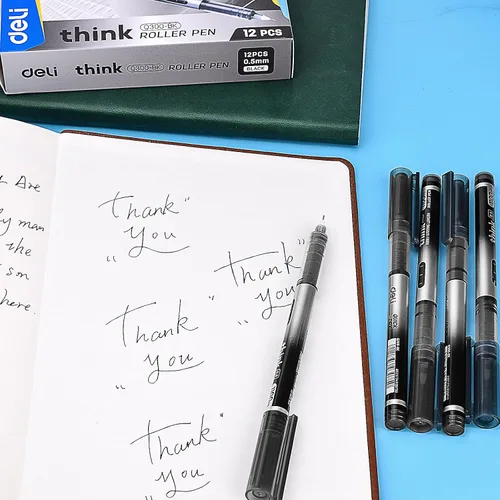 Miniatura 3 de 12 bolígrafos líquidos de punta fina de punta fina, bolígrafos de tinta negra de 0.020 in, bolígrafos de punta ultra fina, escritura suave