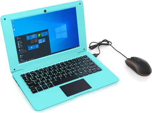 Portátil 10.1 pulgadas de aprendizaje en línea ordenador portátil Windows 10 OS preinstalado Quad Core 32GB Netbook HDMI Webcam Office Netflix Azul