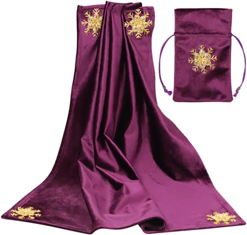 Miniatura 19 de BLESSUME Wizard Tarot Mantel y bolsa cuadrada de terciopelo adivinación Tarot (Azul 2)