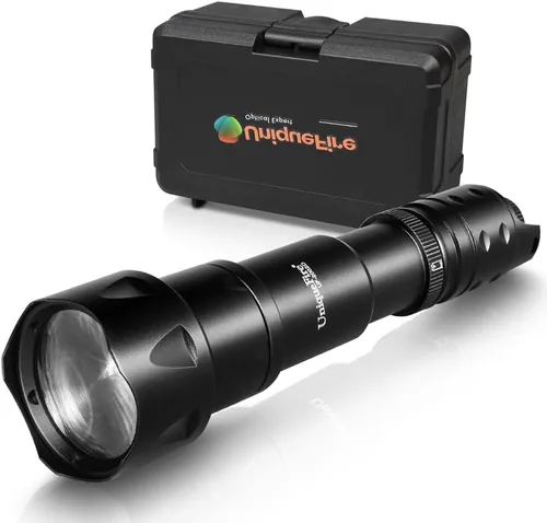 Miniatura 7 de Linterna verde 2002D para caza nocturna, lente Fresnel con zoom y luz verde depredador con interruptor de atenuación rápido y soporte, linterna