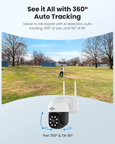 Miniatura 3 de Hiseeu Cámara de seguridad 4K 8MP para exteriores, cámara de seguridad inalámbrica para el hogar con panorámica e inclinación, WiFi Pro 2.4/5GHz