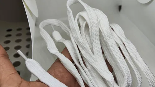 Miniatura 5 de 4 cordones planos con capucha de repuesto (blanco) de 0.394 in x 50 pulgadas para pantalones deportivos, sudaderas, chaquetas, abrigos, pantalones
