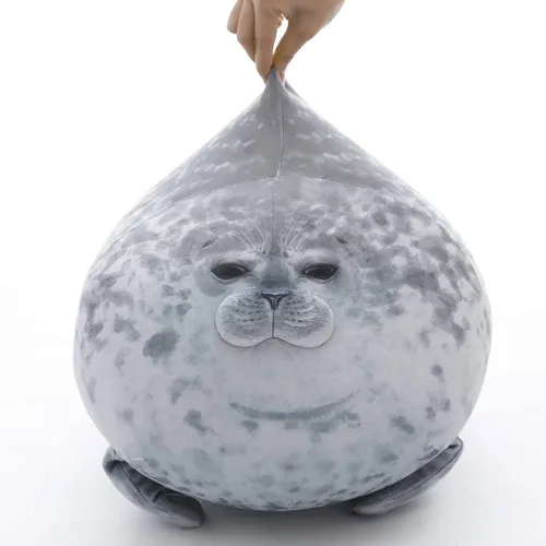 Miniatura 3 de EHOTONG - Linda almohada con forma de foca regordeta de peluche, almohada suave para abrazar con forma de foca gordita, juguete de animal de peluche