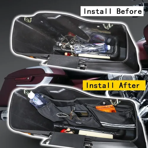 Miniatura 4 de AUFER 2 bolsas organizadoras laterales rígidas compatibles con Touring Street Glide Road King Road Glide Electra Glide 2014-2024, bolsa