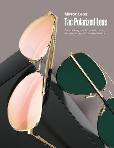 Miniatura 37 de LUENX, Aviator - Gafas de sol polarizadas, para hombres y mujeres, protección UV 400, con funda 60MM