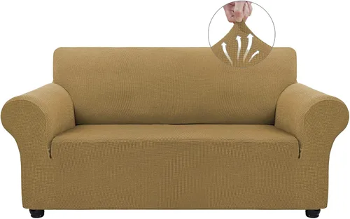 Miniatura 45 de Asnomy Fundas de sofá para sofá de 2 cojines, fundas elásticas para sofá biplaza, protector de mascotas, fundas de muebles para perros y gatos, tela