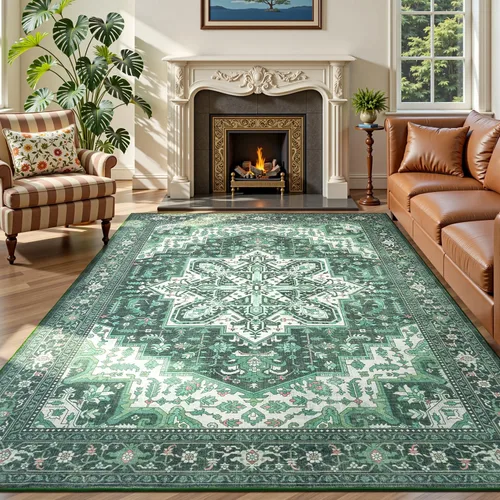 Miniatura 56 de Rugflix Alfombras de área de 8 x 10 pies para sala de estar, alfombra grande lavable, resistente a las manchas, pelo bajo, alfombra oscura moderna