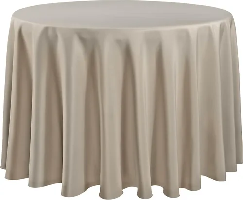 Mantel redondo marfil | Poliéster lavable | Resistente a las arrugas | 120 pulgadas | Mantel de mesa de alta calidad para vacaciones, bodas, fiestas