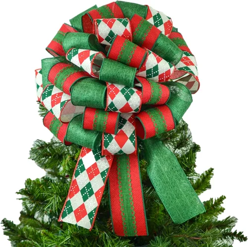 Red White Emerald Christmas Garland for Staircase or Mantle - Mantel Decor - TB10
