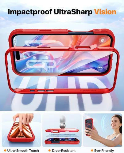 Miniatura 84 de Diaclara Funda diseñada para iPhone 16, mejorada [protección completa de la cámara], carcasa resistente de cuerpo completo con protector de pantalla