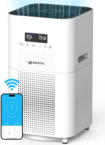 Miniatura 11 de DAYETTE Purificador de aire para el hogar habitación grande de hasta 3000 pies cuadrados con 2 filtros HEPA H14, purificadores de aire